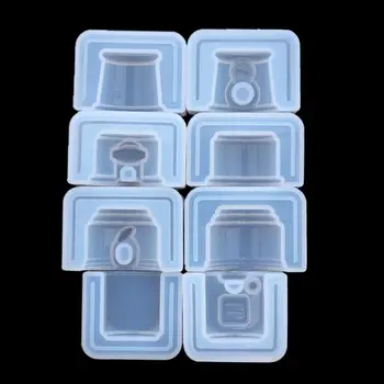 

4 Styles Handmade Classic Glass Candy Twirling Gumballs Machine Resin Mold Funny Game Toy Pendant Resin Mold Art Crafts