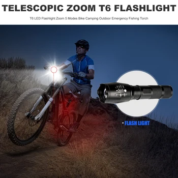

T6 LED Flashlight Torch Lamp Flash Light Lightweight Rechargeable Hunting Outdoor Fishing Easy Carrying LED Flashlight