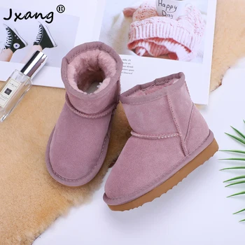 

JXANG new genuine leather wool classic snow boots children high quality Australian boots boys and girls winter boots warm boots