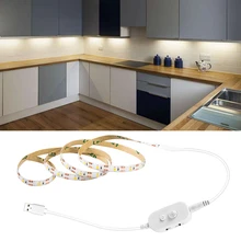 1 м 2 м 3 м светодиодная подсветка под шкаф с PIR датчиком движения USB 5 В светодиодный ночник 2835 Светодиодная лента светильник s для спальни кухонный светильник ing