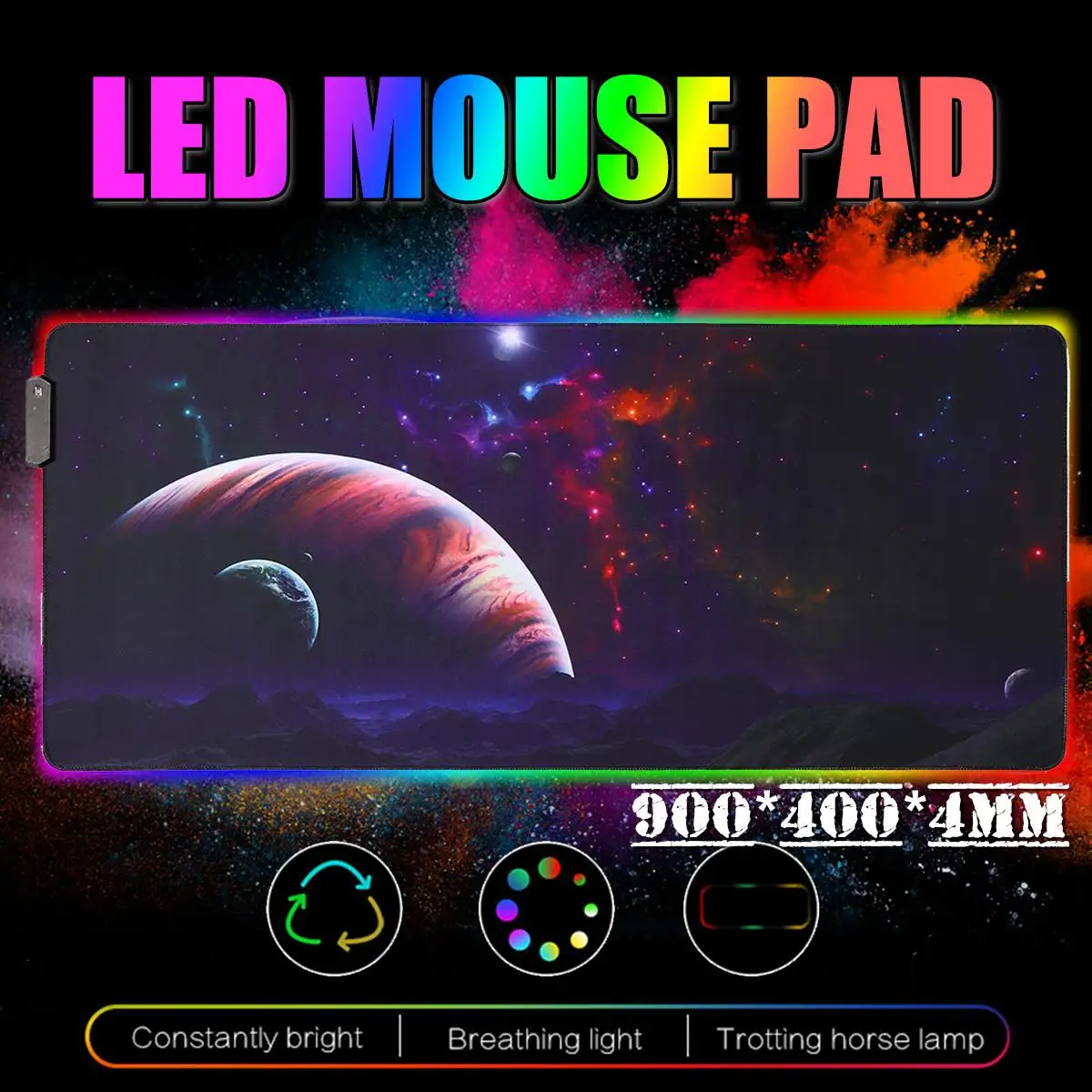 

Gaming Mouse Pad RGB Gamer Mousepad Oversized Glowing LED Extended Illuminated USB Keyboard Computer Mat Gaming Accessories
