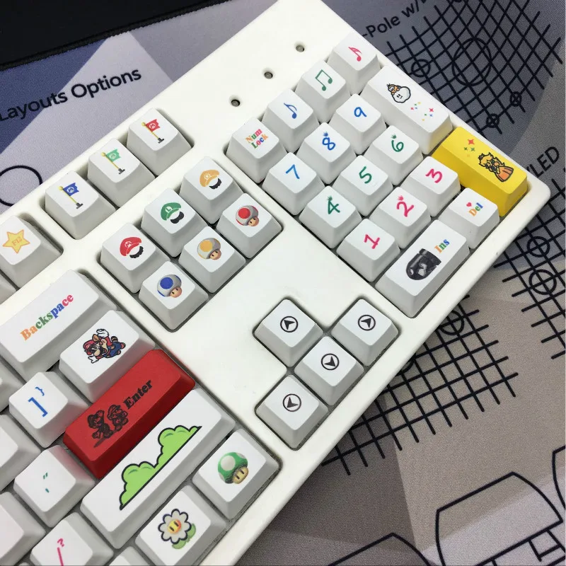 Mario personity PBT Sublimation Keycap 112 клавиш стандартная механическая клавиатура специальная 6,25