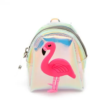 

Fashion Korean Japan Style Keychain Bag Wallet Coin Purse Cute Gifts for Child Bird OWL Animal Pattern PVC Laser Women's Purse