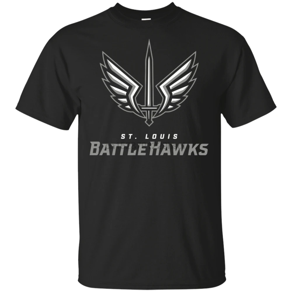 St. Louis Battlehawks Xfl Black T-Shirt M-Xxxl Printed Tee Shirt | Мужская одежда