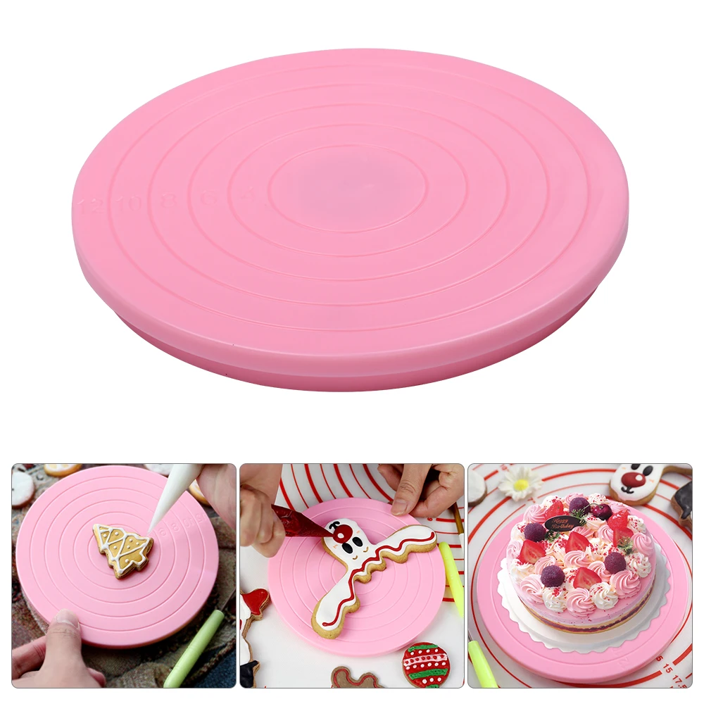 

Plastic Cake Turntable Silicone Molds Pastry Tools Cream Cake Decorating Tools Kitchen Gadget DIY Pan Baking Tool Rotary Table
