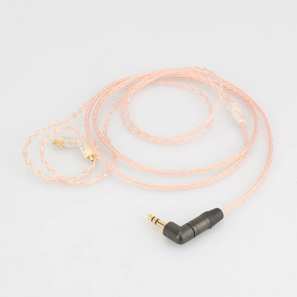 Free shipping HI End OCC Copper Headphone Upgrade Cable For SE535 SE425 SE315 1 2M With Right Angle 3 5MM Plug