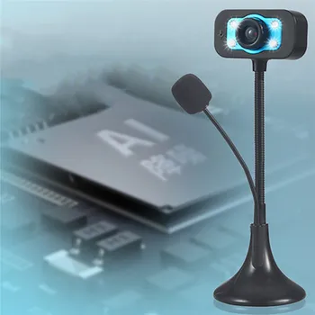 

480P Practical Desktop USB Webcam Camera with Microphone LED Light Night Vision Digital Camera for Laptop Notebook Computer