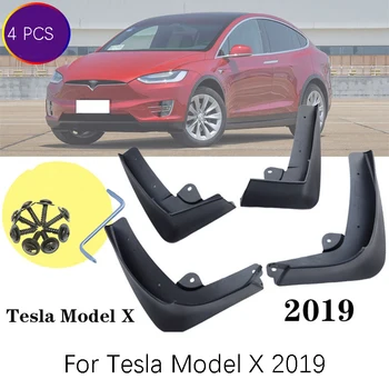 

Set of 4 car Front and Rear Splash Guard Mud Flaps mudguards fender For Tesla Model X 2016-2019 car Accessories