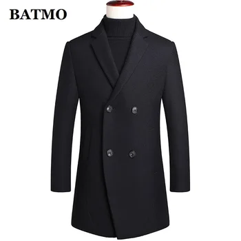 

BATMO 2020 new arrival autumn&winter Double Breasted wool trench coat men,men's wool jackets,BLC18211