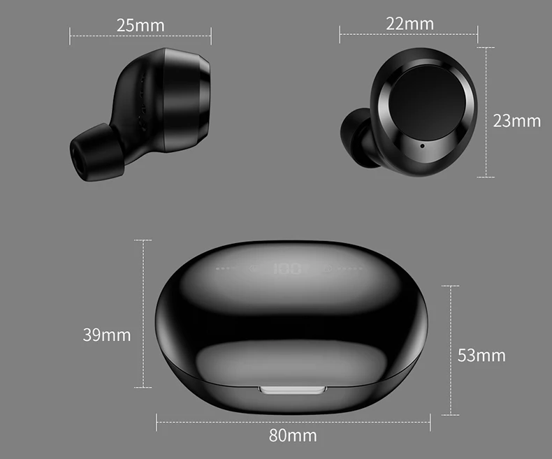Новинка C8 TWS Bluetooth 5,0 наушники 6D стерео беспроводные наушники Водонепроницаемая гарнитура с светодиодный дисплей зарядная коробка аккумулятор 800 мАч