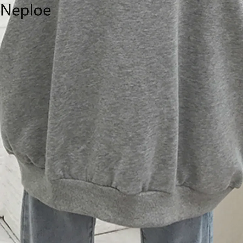 Neploe Ретро мода шт Женский комплект свободный с капюшоном низ Толстовка + без