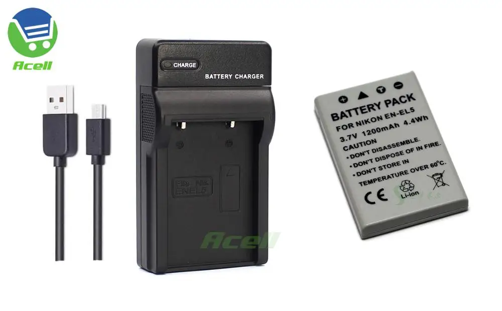 EN-EL5 Батарея для Nikon COOLPIX P530 P520 P510 P500 P5000 P5100 P6000 P80 P90 P3 P4 P100 S10 7900 5900 5200 4200 3700 Камера - Цвет: 1Battery 1Charger