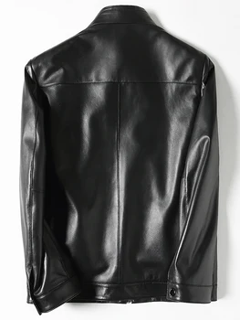 

Genuine Leather Jacket Men Sheepskin Coat Motorcycle Jacket Man Short Leather Coats Men Blouson Cuir Homme 1513 KJ1445