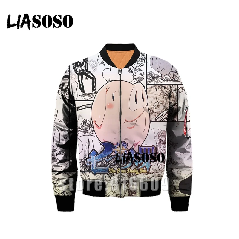 Зимняя куртка с 3D принтом Nanatsu No Taizai The Seven Deadly Sins, ветровка, пальто, толстовки, аниме, Толстовка Harajuku