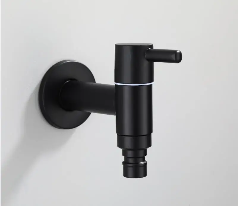 style3 Кран для мытья из нержавеющей стали, кран для ванной комнаты, только холодный черный садовый смеситель, открытый кран - Цвет: style3