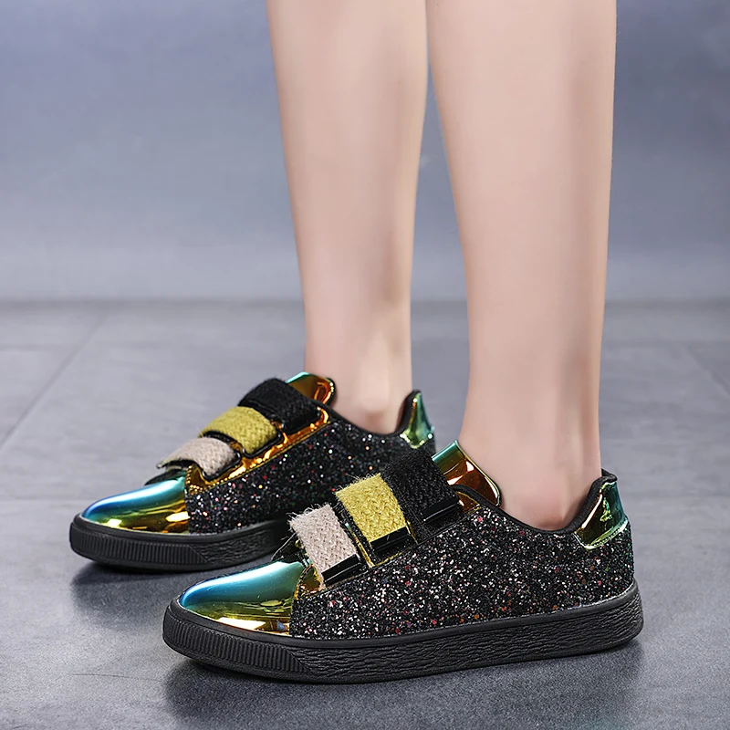 

Women Tennis Shoes Sequins Breathable Lace-Up Female Sneakers Sports Footwear Tenis Feminino Chaussure Femme Brand Sneakers