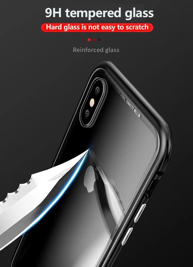 360 Полный Магнитный адсорбционный металлический чехол для телефона samsung Galaxy S8 S9 Plus S10 Plus Note 8 9 10 двухсторонний стеклянный Магнитный чехол