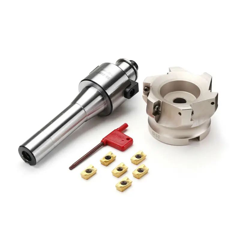 

400R 80mm Face End Mill CNC +R8 FMB27 Tool Holder + 6pcs APMT1604 Carbide Flat Milling Cutter Set 2020 New