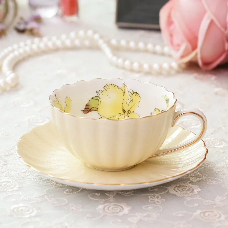 AOTELIDA Lot De 2 Soucoupes à Thé En Porcelaine Anglaise Pour Thé