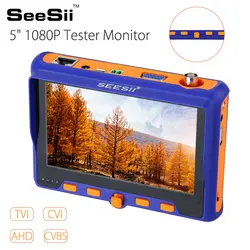 SEESII 5 "HD 1080P Тестер монитор TVI CVI AHD VGA CVBS 4в1 IP CCTV камера безопасности PTZ RS485 контроль 2MP 12 В тестер камера
