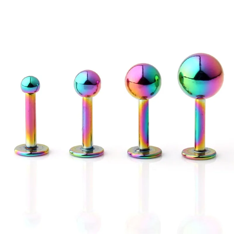 

16G 6mm 316L Stainless Steel Labret Monroe Lip Ring Tragus Helix Cartilage Earring Stud Barbell Body Piercing Jewelry with