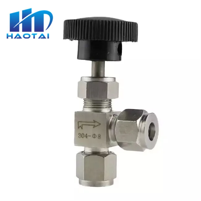 Adjustable Right Angle needle valve OD6 8 10mm 1/4 3/8 tube stainless steel 304 high pressure