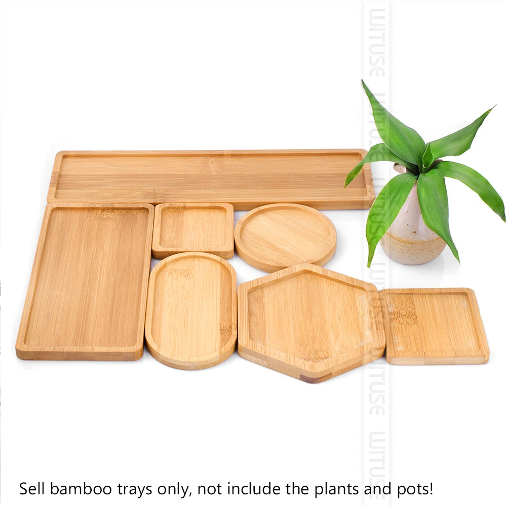 1pc 14 Design Flower Pot Holder Fleshy Bonsai Pad Bamboo Tray Wooden  Flowerpot Tray Home Office Decor Planter Pots Mat Stand - Pot Trays -  AliExpress