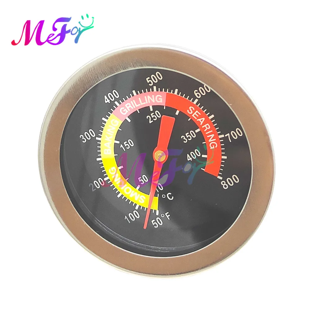 Stainless Steel Metal Grill Meat Thermometer Dual Dial Temperature Gauge Gage BBQ Cooking Food Probe Household Kitchen Tools