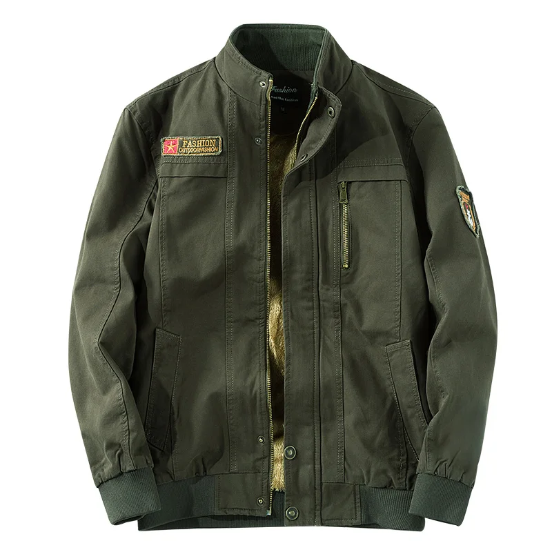 

Men Thicken Jackets and Coats Winter Inner Fleece Plus Size M-5XL Military Jacket Bomber for Man Outwear Coat Clothing,ZA279