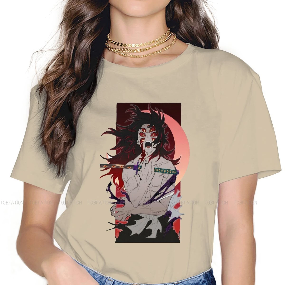 Kimetsu No Yaiba Japanese Tanjiro Demon Slayer Tshirt For Woman Girl