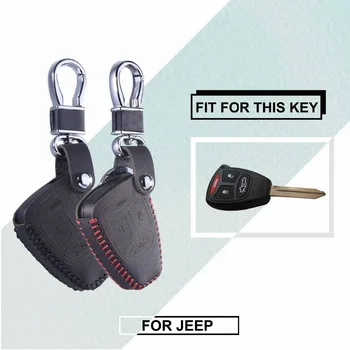 

Genuine Leather Key Cover for Fiat Dodge Chrysler Journey Jeep wrangler Cherokee Liberty Compass Longitude Keychain Case Fob