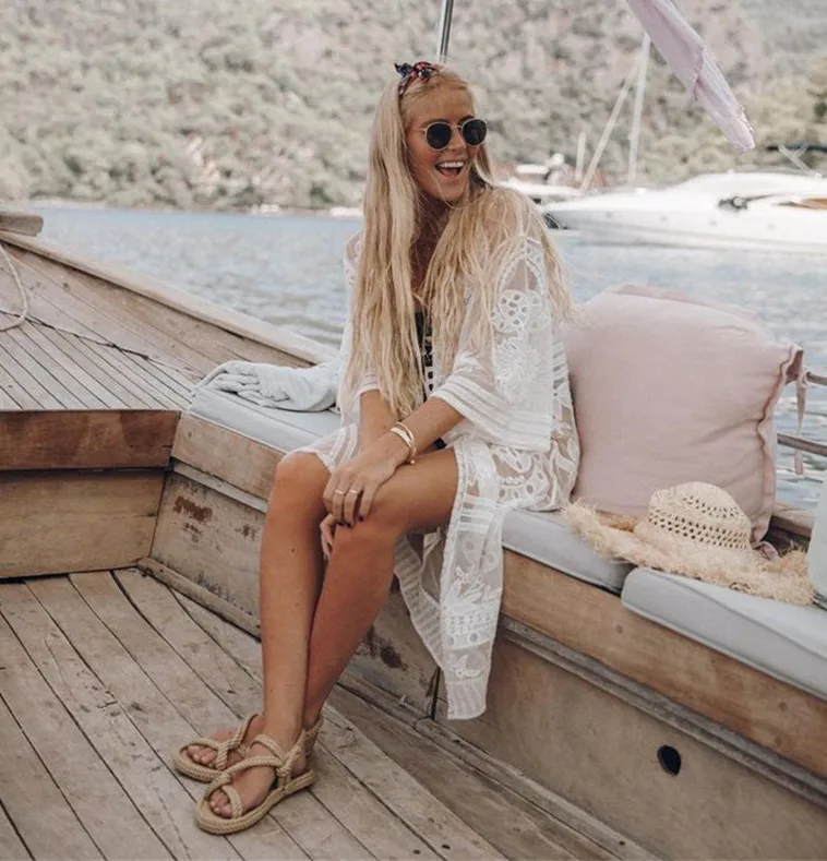 Vestidos Playeros Mujer, белое пляжное платье, длинное, бохо, шикарная одежда, платья Strandjurk, женское кружевное платье, элегантное, повседневное, для девушек