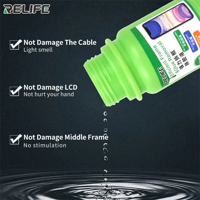 سائل فك الفريمات وإزالة الغراء RELIFE RL-518A – مذيب قوي لجميع الهواتف (iPhone/Android) 4