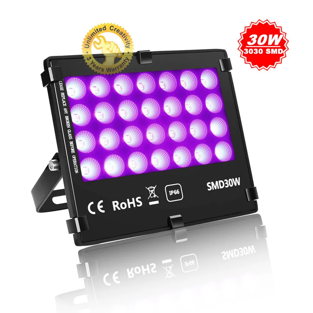 

5pcs LED Floodlight 10W/20W/30W 50w Ultra Violet Detection Flood Light IP66-Waterproof Black Light Party Neon Lighting