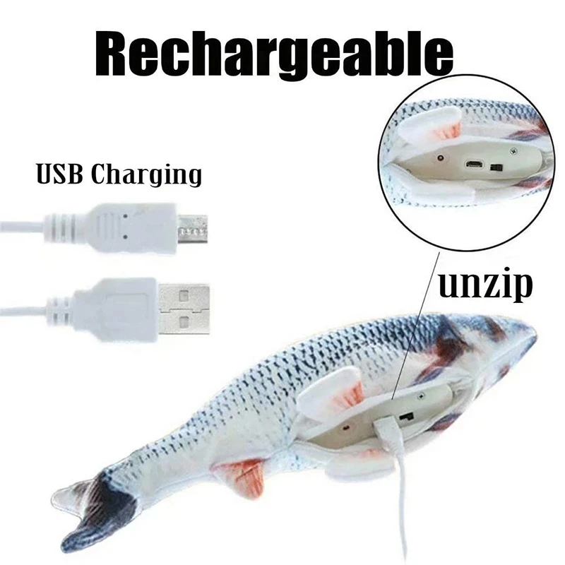 Kids Dancing Fish Toy USB Electric Charging Simulation Interactive Jumping Moving Floppy Fish Children Toy For Kids Toys