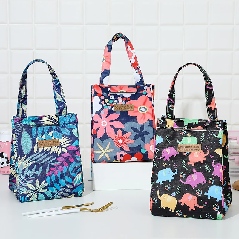 QQD-fiambrera multifunción para mujer, bolsa térmica Multicolor impermeable, caja de desayuno portátil, Picnic, informal, viaje