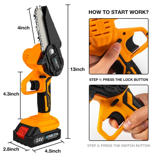 1200W 4in 6in Removable Mini Pruning Electric Chainsaw With 21V Lithium Battery Woodworking Tools For Garden 5
