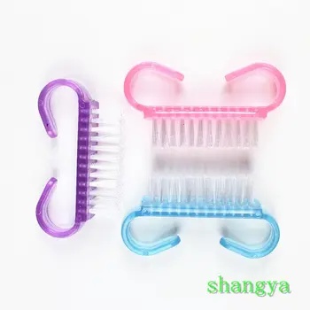 

1pcs Hot sales Nail Cleaning Clean Brush Tool File Manicure Pedicure Soft Remove Dust Small Angle Clear Tools Sets 4 Colors