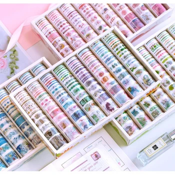 

120pcs/pack Cute Washi Tapes Scrapbooking Hand Account Decorative Sticker DIY Kawaii Masking Adhesive Tape