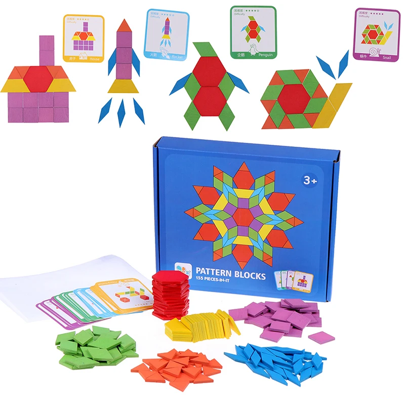 Горячая Распродажа 155 шт деревянная настольная игра-головоломка набор красочные