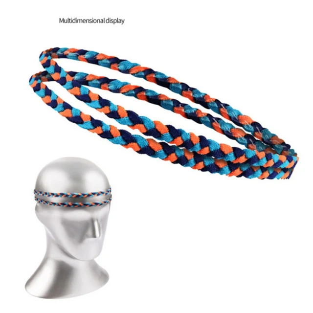 Silicone Sports Headband Colorful Braid Sweatband Hair Band For