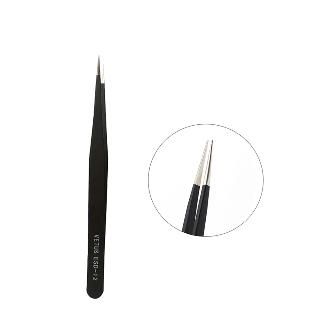 2 pcs/set Stainless Steel Tweezers Anti-static Eyelash Extension Supplies Tweezers Corrosion Resistant Maintenance Repair Tools 2