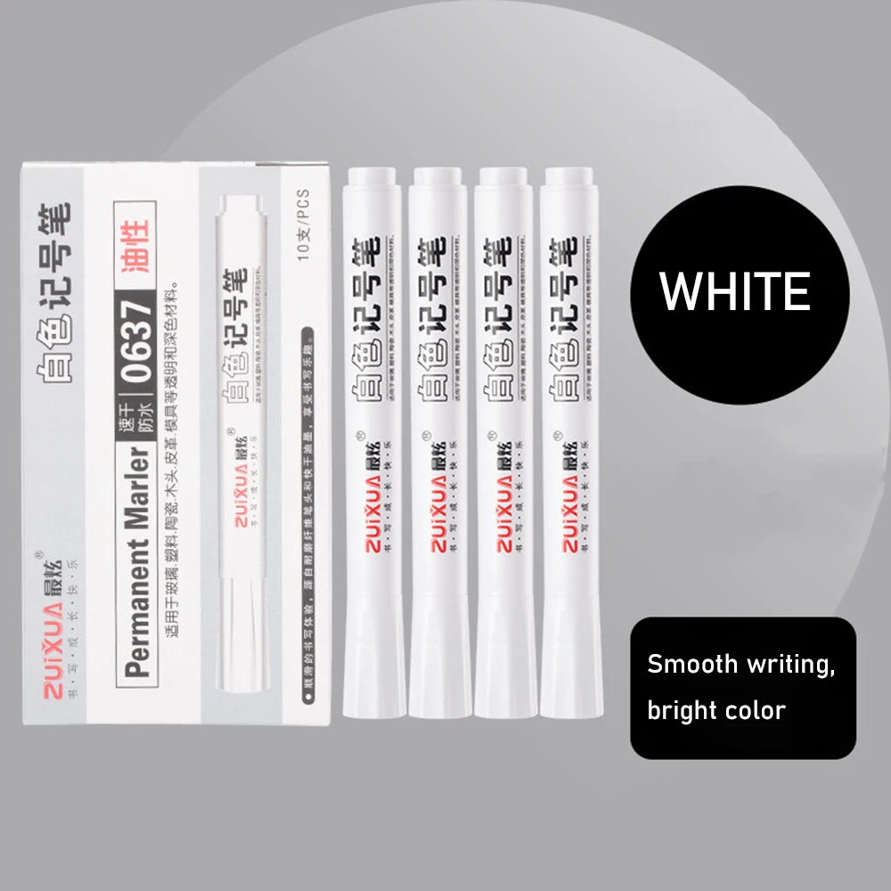 Permanent Marker Pen Oily Waterproof White