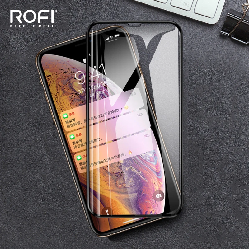 ROFI Glass Screen Protector for iPhone series 3D Curved Edge Full