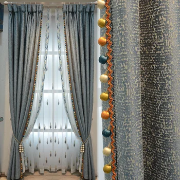 

Light Luxury New Curtains for Living Room Finished Simple Modern Bedroom Atmospheric Blackout Curtains for Bedroom