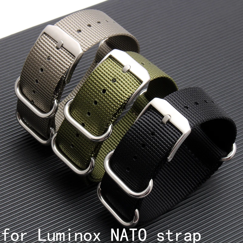 shengmeirui nato strap for Luminox Men's military watchband 22MM 23MM Green Black Grey Nylon Strap bracket | Наручные часы