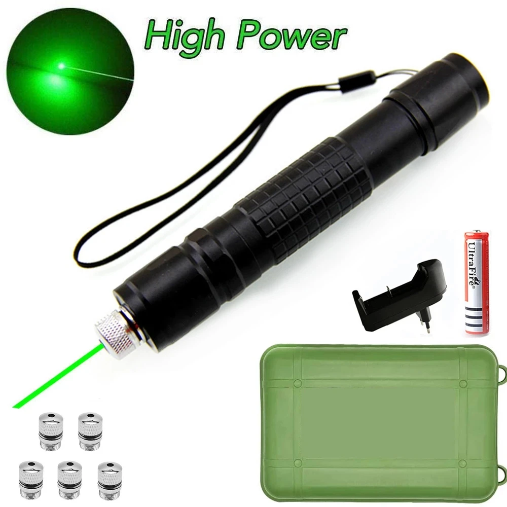 High Power green Laser 018 Pointer 10000m 5mW Hang-type Outdoor Long Distance Sight Powerful Starry Head | Электроника