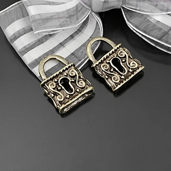 

(C118)20 pieces 23x16mm Antique Bronze Zinc Alloy Lock Charms Pendants Diy Jewelry Findings Accessories Wholesale