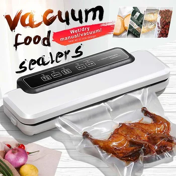 

100V-240V Food Vacuum Sealer Packaging Machine Double-Sided Lock Household Vacuum Food Sealing Machine With 10pcs Vacuum Bags