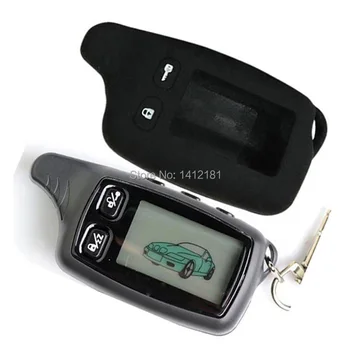 

TW-9030 Key LCD Remote Control KeyChain + Silicone Case For 2 way Car Alarm System Tomahawk TW9030 TW9020 TW-9020 TW 9030 9020